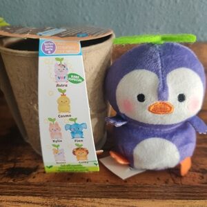 Sakuties phoebe penguin mini plush stuffed animal kids toy plant series 2